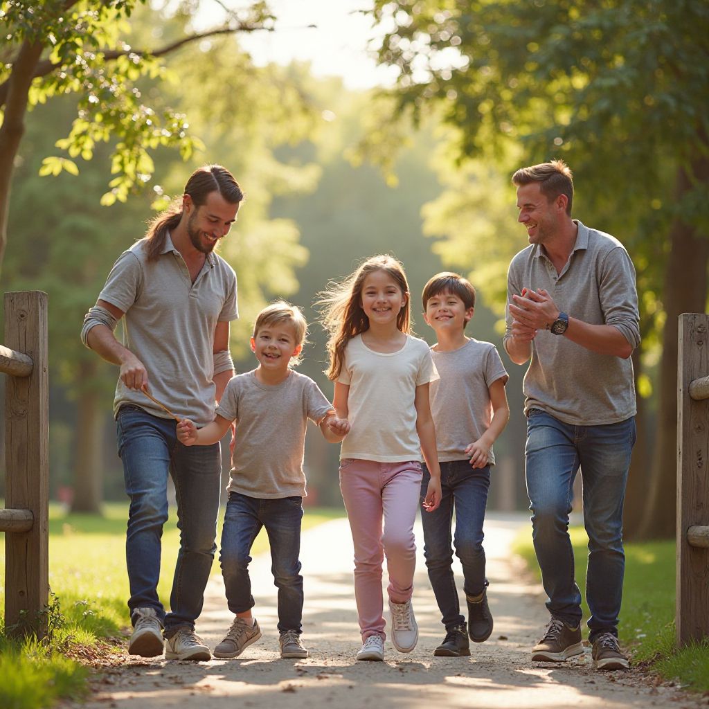 Families enjoying the park
